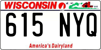 WI license plate 615NYQ