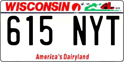 WI license plate 615NYT