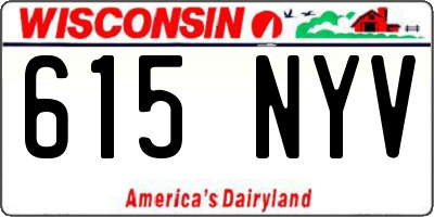WI license plate 615NYV