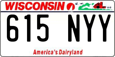 WI license plate 615NYY