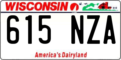 WI license plate 615NZA