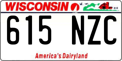 WI license plate 615NZC