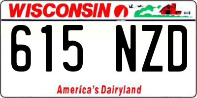 WI license plate 615NZD