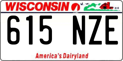 WI license plate 615NZE