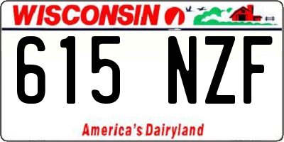 WI license plate 615NZF