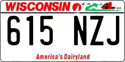 WI license plate 615NZJ