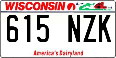 WI license plate 615NZK
