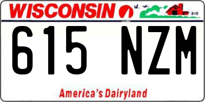 WI license plate 615NZM