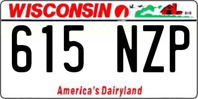 WI license plate 615NZP