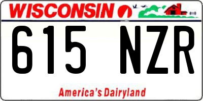 WI license plate 615NZR