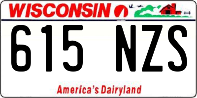 WI license plate 615NZS