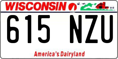 WI license plate 615NZU