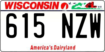 WI license plate 615NZW