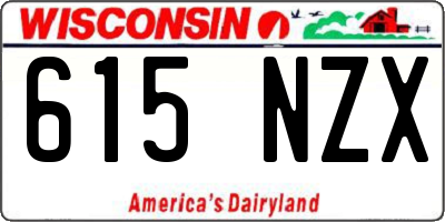 WI license plate 615NZX