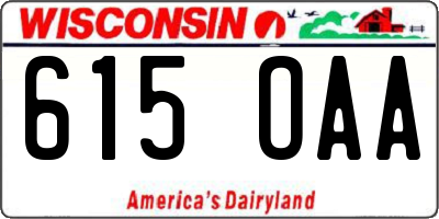 WI license plate 615OAA