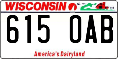WI license plate 615OAB