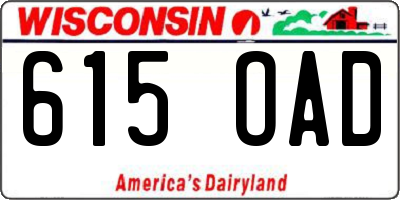 WI license plate 615OAD