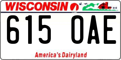 WI license plate 615OAE