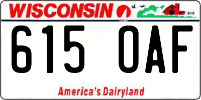 WI license plate 615OAF