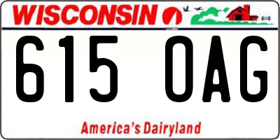 WI license plate 615OAG