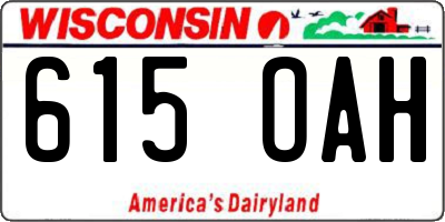 WI license plate 615OAH