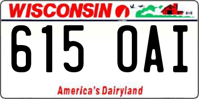 WI license plate 615OAI
