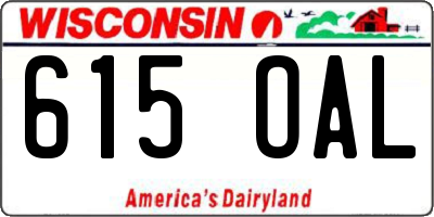 WI license plate 615OAL