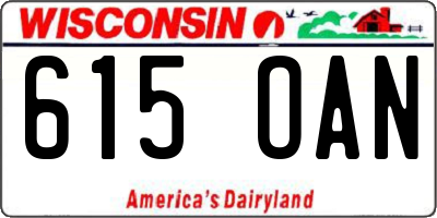 WI license plate 615OAN