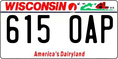 WI license plate 615OAP