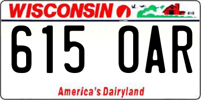 WI license plate 615OAR