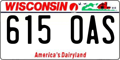 WI license plate 615OAS