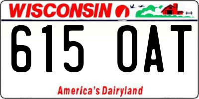WI license plate 615OAT