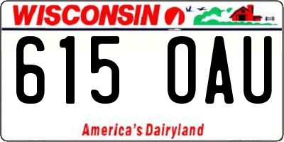 WI license plate 615OAU
