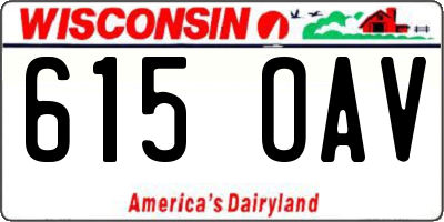 WI license plate 615OAV