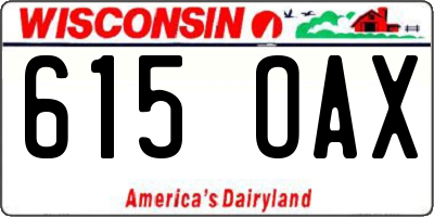 WI license plate 615OAX