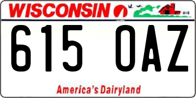 WI license plate 615OAZ
