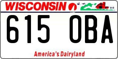 WI license plate 615OBA