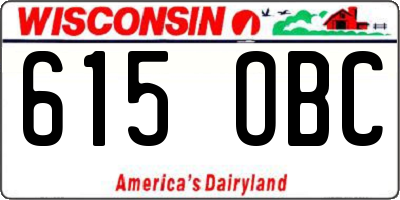WI license plate 615OBC
