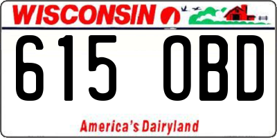 WI license plate 615OBD