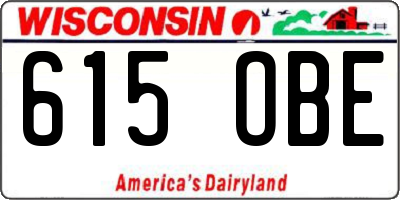 WI license plate 615OBE