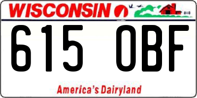 WI license plate 615OBF