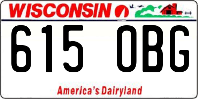 WI license plate 615OBG