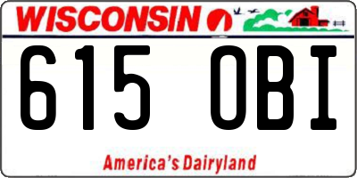 WI license plate 615OBI