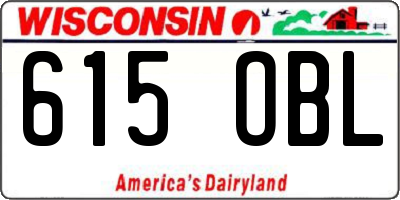 WI license plate 615OBL