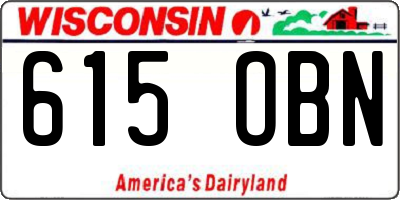 WI license plate 615OBN
