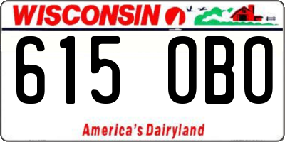 WI license plate 615OBO