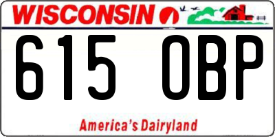 WI license plate 615OBP