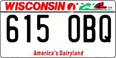 WI license plate 615OBQ