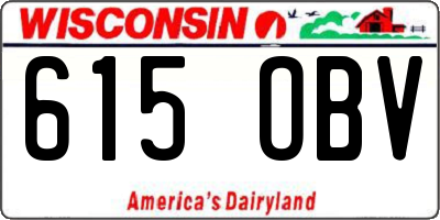 WI license plate 615OBV