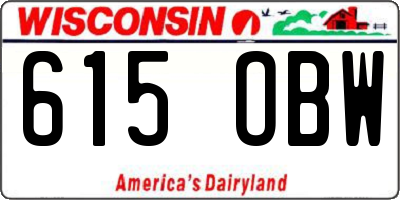 WI license plate 615OBW
